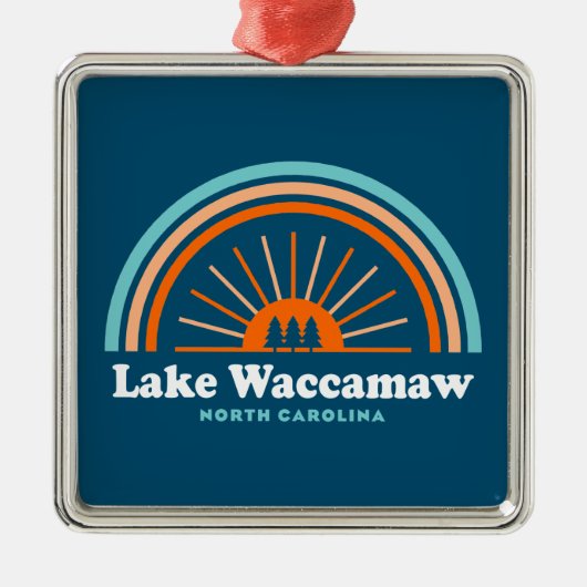 Lake Waccamaw North Carolina Rainbow Ornament Aus Metall (Vorne)