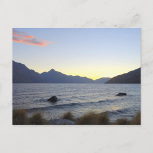 Lake Wakatipu at Sunset, Queenstown, NZ Postkarte