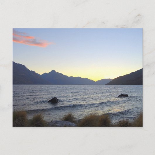 Lake Wakatipu at Sunset, Queenstown, NZ Postkarte (Vorderseite)