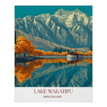 Lake Wakatipu Druck | Neuseeland Wandkunst