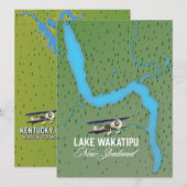 Lake Wakatipu New Zealand Karte (Vorne/Hinten)