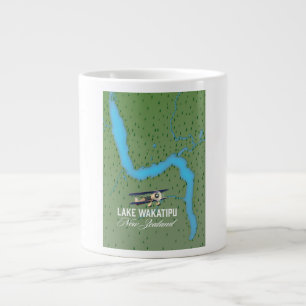 Lake Wakatipu New Zealand Karte Jumbo-Tasse