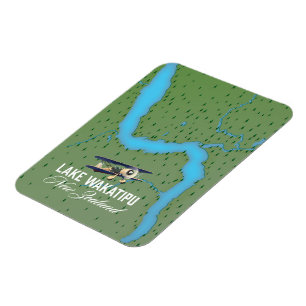 Lake Wakatipu New Zealand Karte Magnet