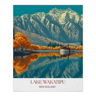 Lake Wakatipu Print | New Zealand Wall Art Poster