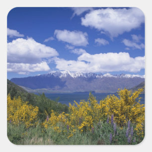 Lake Wakatipu und The Remarkables, Queenstown, Quadratischer Aufkleber