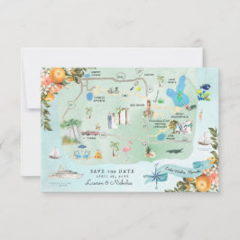 Lake Wales, FL | Hochzeit in Urlaubsort Fahrplan Einladung