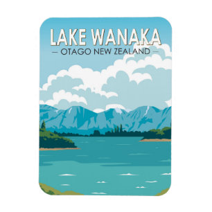 Lake Wanaka Otago New Zealand New Zealand Vintage Magnet