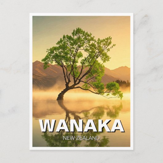 Lake Wanaka Tree New Zealand Travel Postkarte (Vorderseite)