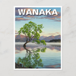 Lake Wanaka Tree New Zealand Travel Postkarte