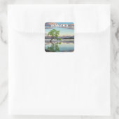 Lake Wanaka Tree New Zealand Travel Quadratischer Aufkleber (Tasche)
