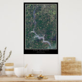 Lake Watersee South Carolina Satellite-Poster Kart Poster (Küche)