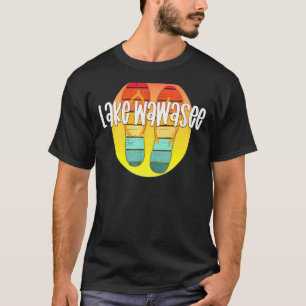 Lake Wawasee Indiana Retro Flipflop Sonnenuntergan T-Shirt