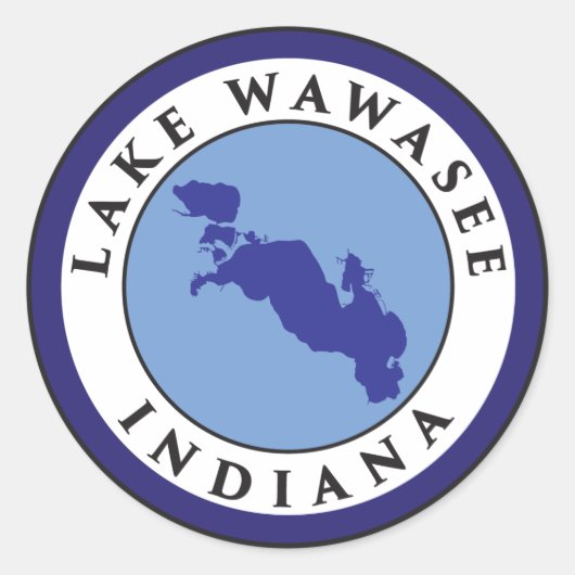 Lake Wawasee, Indiana Runder Aufkleber (Vorderseite)
