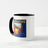 Lake Wenatchee Apple Label (blau) - Cashmere, WA Tasse (Vorderseite Links)