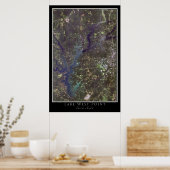 Lake West Point Alabama - Georgia Satellite Map Poster (Küche)