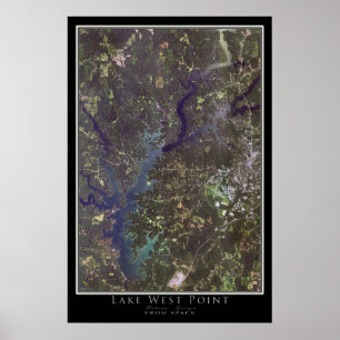 Lake West Point Alabama - Georgia Satellite Map Poster