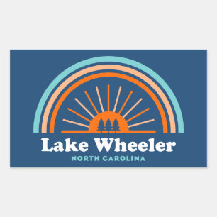 Lake Wheeler North Carolina Rainbow Rechteckiger Aufkleber