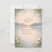 Lake Wildflower Forest Romance Wedding RSVP Karte (Vorderseite)