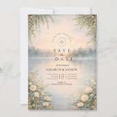 Lake Wildflower Forest Romance Wedding Save The Date (Vorderseite)