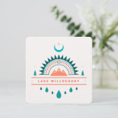 LAKE WILLOUGHBY boho Regenbogenmond Einladung (Stehend Vorderseite)