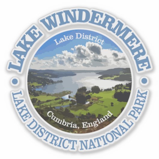 Lake Windermere (rd) Aufkleber (Vorderseite)