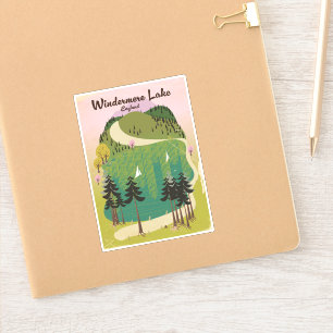 Lake Windermere Travel Poster Aufkleber