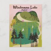Lake Windermere Travel Poster Postkarte (Vorderseite)