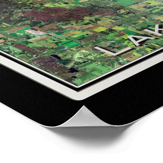 Lake Winnebago Wisconsin Satellite Poster Karte (Ecke)