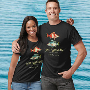 Lake Winnipeg Manitoba CA nautisches Fisch T-Shirt