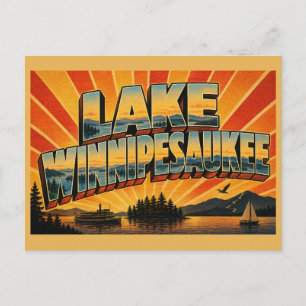 Lake Winnipesaukee New Hampshire Inseln Berg Postkarte
