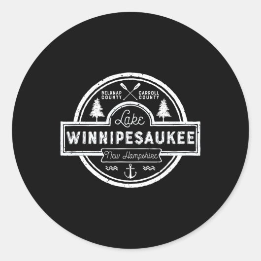 Lake Winnipesaukee New Hampshire Männer Frauen Cam Runder Aufkleber (Vorderseite)