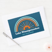 Lake Winnipesaukee New Hampshire Rainbow Rechteckiger Aufkleber (Umschlag)