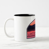 Lake Winnipesaukee New Hampshire Red Sunrise Zweifarbige Tasse (Links)