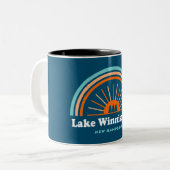 Lake Winnisquam New Hampshire Rainbow Zweifarbige Tasse (Vorderseite Links)