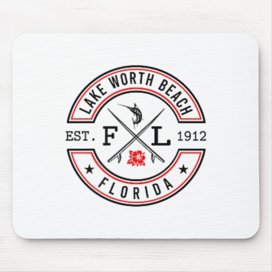 Lake Worth Beach Florida Fl Retro-Surfer Strandfro Mousepad (Vorne)