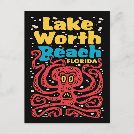 Lake Worth Beach Florida Octopus Postkarte (Vorderseite)