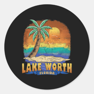 Lake Worth Florida Vintage Souvenir mit Gebrauchss Runder Aufkleber