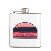 Lake Wylie North Carolina Red Sunrise Flachmann (Vorderseite)