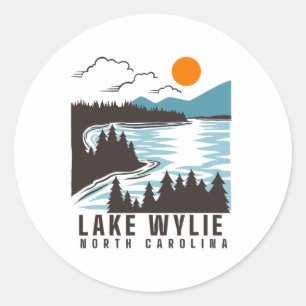 Lake Wylie North Carolina Sommer See Leben Booten Runder Aufkleber