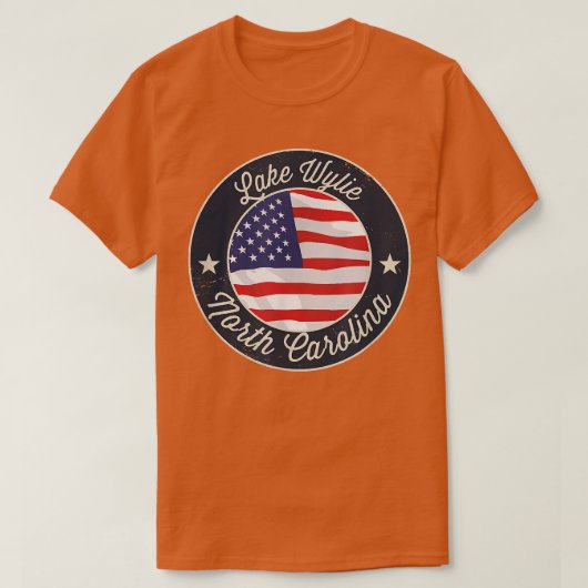 Lake Wylie - Patriotic North Carolina Souvenir T-S T-Shirt (Design vorne)