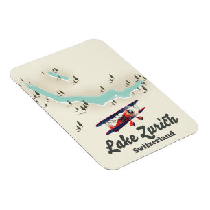 lake Zurich Switzerland map Magnet