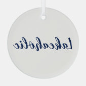 lakeaholisch | White Glass Ornament Lake House (Rückseite)