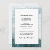 Lakefront Pine Trees Snowy Sky Neue Adresse Ankündigung (Rückseite)