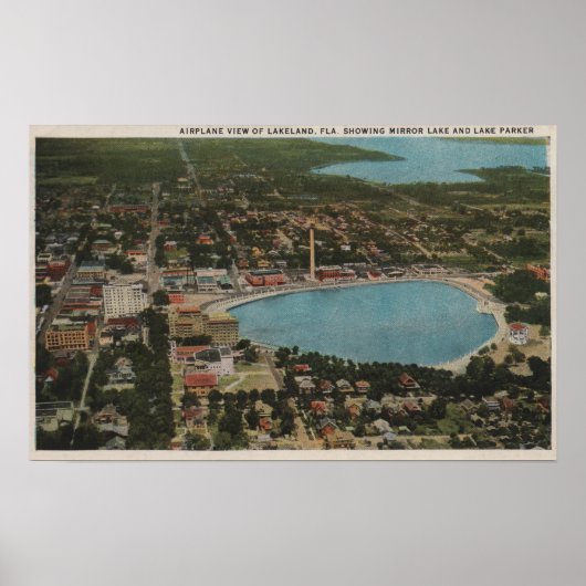 Lakeland, Florida - Aerial City View Showing Poster (Vorne)