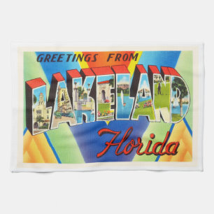 Lakeland Florida alte Vintage Reise-Andenken Handtuch