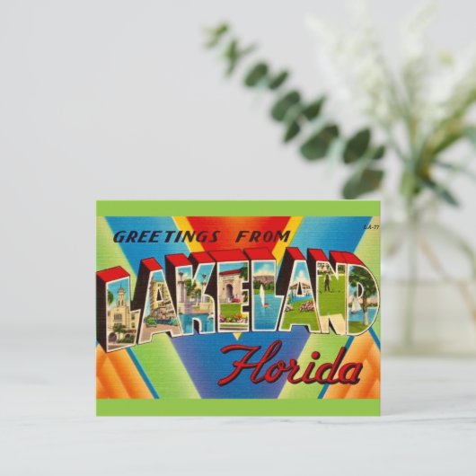 Lakeland Florida Greetings Postkarte (Stehend Vorderseite)
