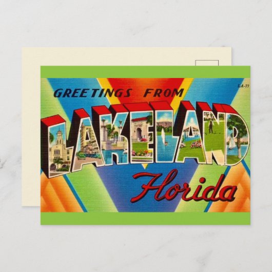 Lakeland Florida Greetings Postkarte (Vorne/Hinten)