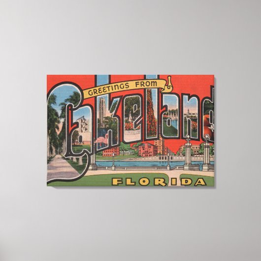 Lakeland, Florida - Große Briefmarkenszenen Leinwanddruck (Vorderseite)