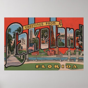 Lakeland, Florida - Große Briefmarkenszenen Poster