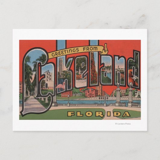 Lakeland, Florida - Große Briefmarkenszenen Postkarte (Vorderseite)